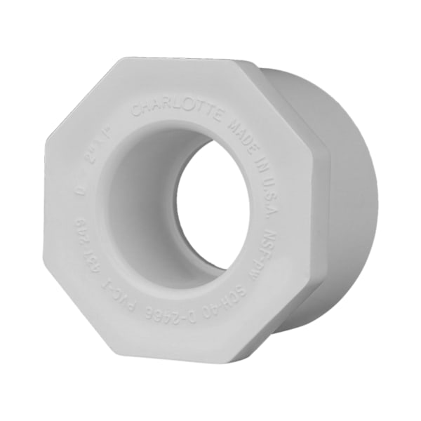 2" x 1" PVC SCH40 Bushing - Spigot x Socket