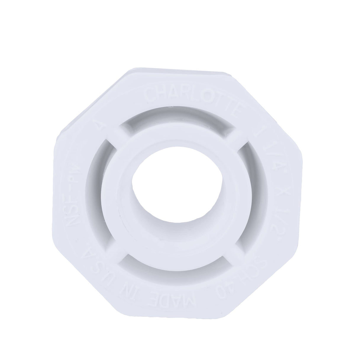 Charlotte Pipe 1-1/4" x 1/2" PVC SCH40 Bushing - Spigot x FPT