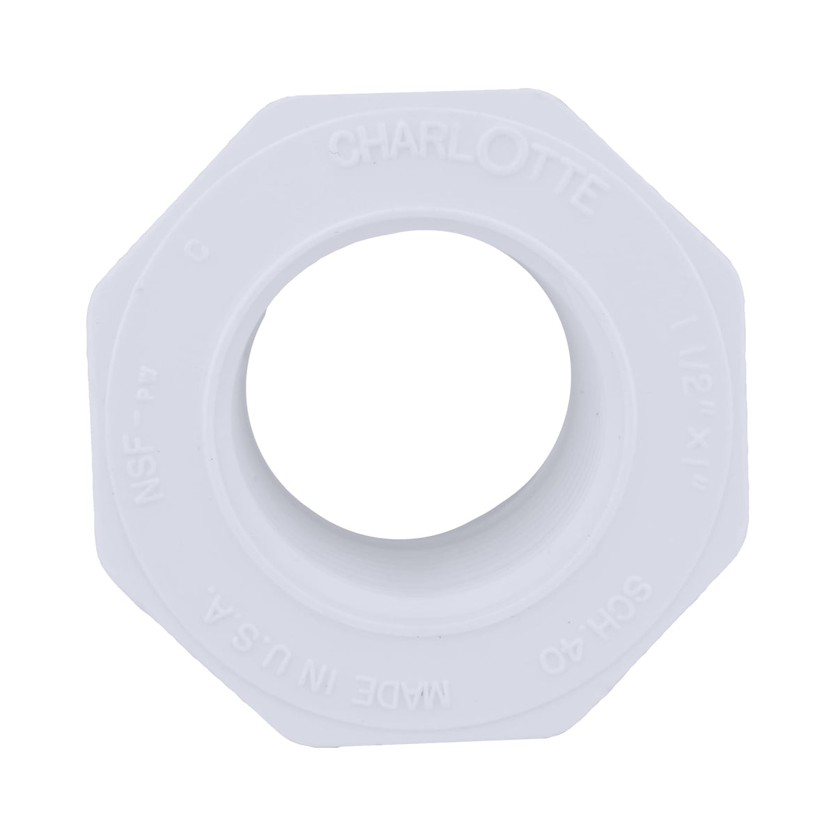 Charlotte Pipe 1-1/2" x 1" PVC SCH40 Bushing - Spigot x FPT