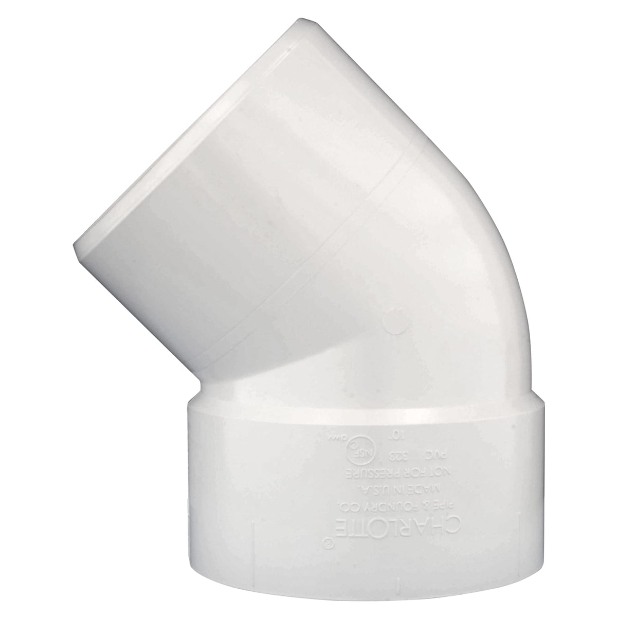 Charlotte Pipe PVC-00323-2000 10" PVC DWV 45° Street Elbow - H x Spigot