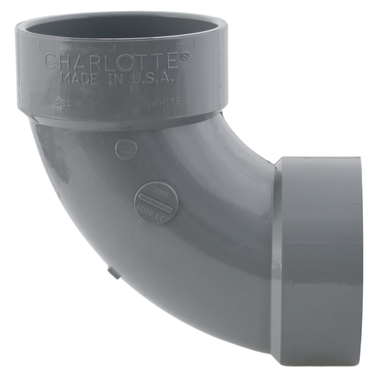 Charlotte Pipe 4" 90 Deg Elbow Hub x Hub CPVC Chemical Drainage Fitting