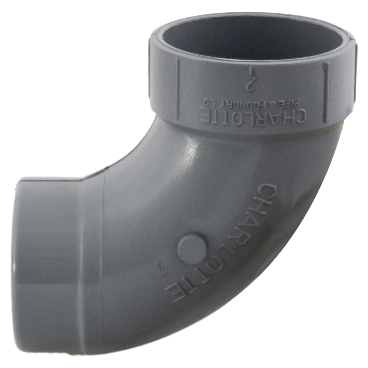 Charlotte Pipe 2" 90 Deg Street Elbow Spigot x Hub CPVC Chemical Drainage Fitting
