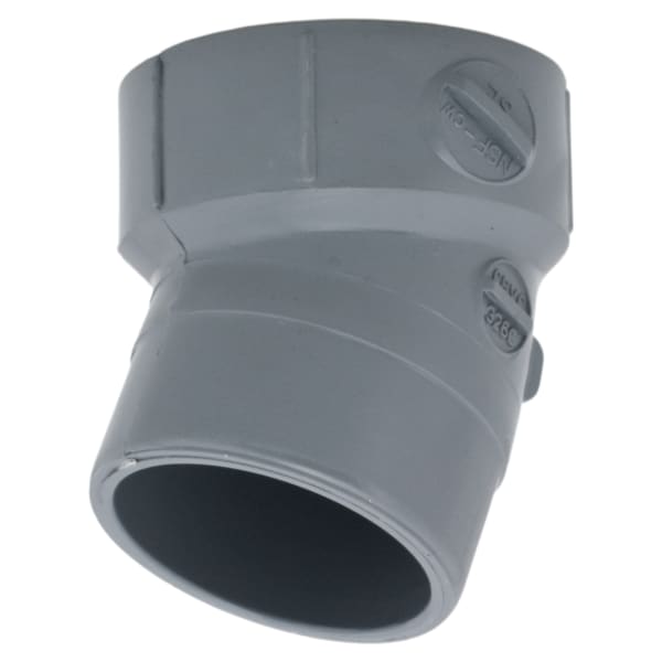 1-1/2" 22-1/2 Deg Street Elbow Spigot x Hub CPVC Chemical Drainage Fitting
