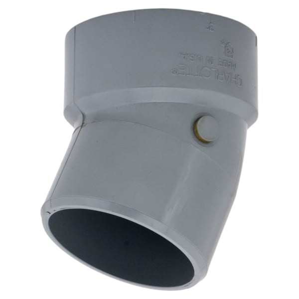 3" 22-1/2 Deg Street Elbow Spigot x Hub CPVC Chemical Drainage Fitting