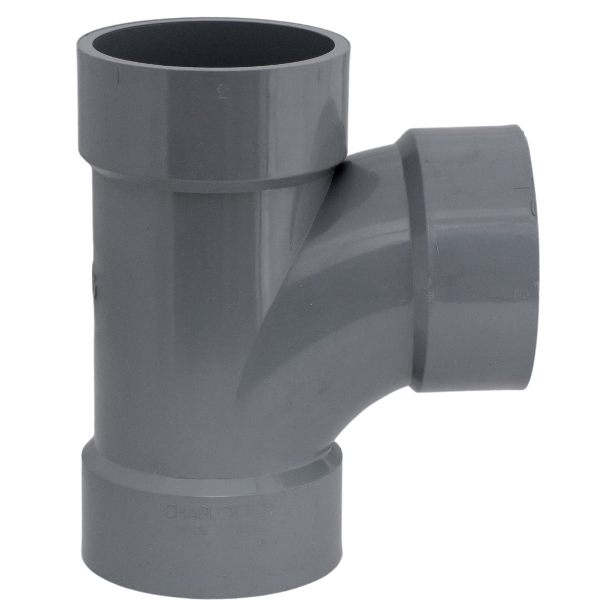 Charlotte Pipe 3" Sanitary Tee All Hub CPVC Chemical Drainage Fitting