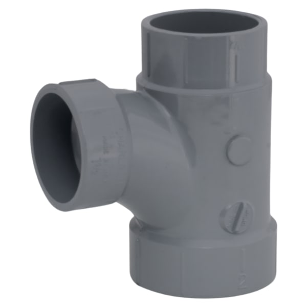 2" x 1-1/2" x 1-1/2" Reducing Sanitary Tee All Hub CPVC Chemical Drainage Fitting