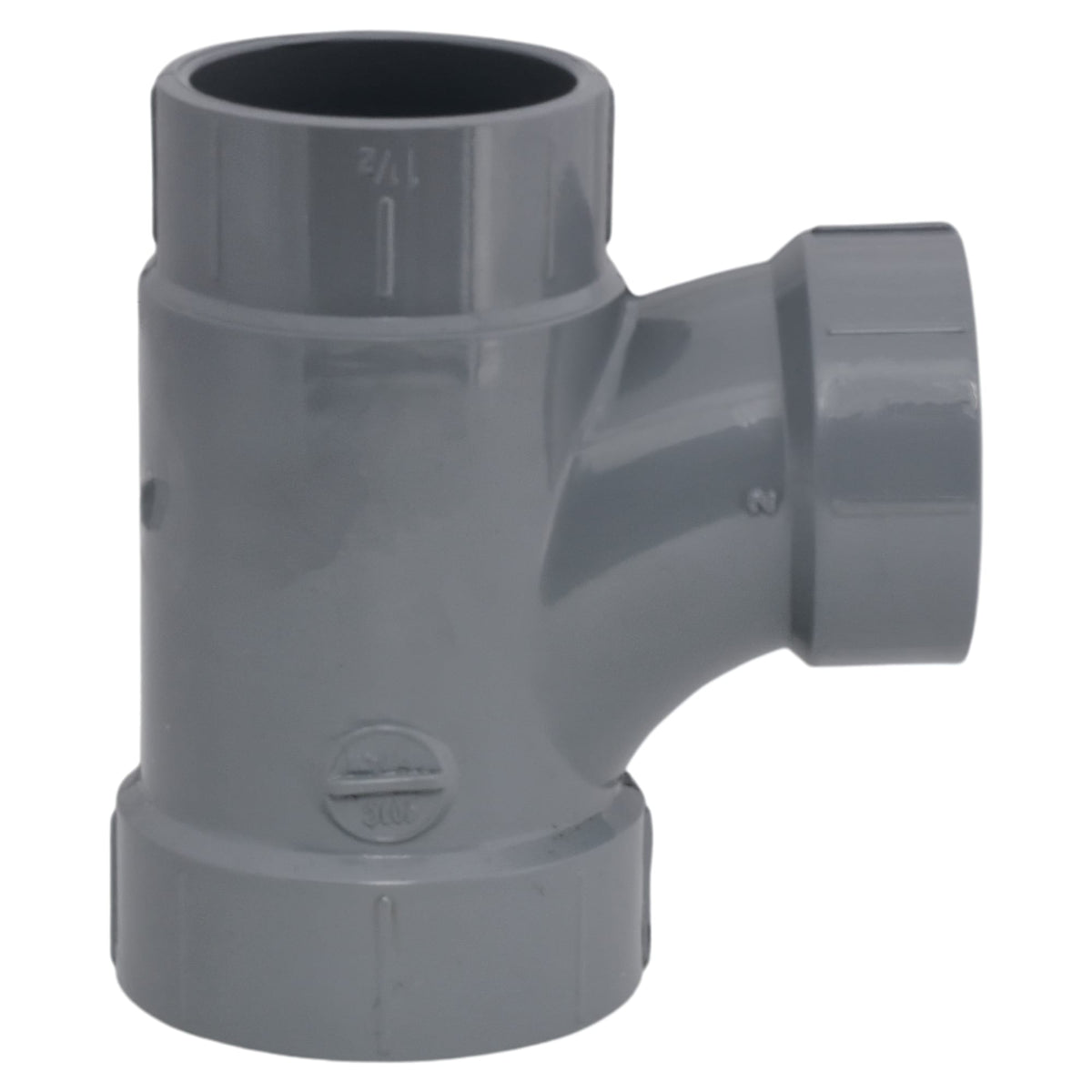 Charlotte Pipe 2" x 1-1/2" x 1-1/2" Reducing Sanitary Tee All Hub CPVC Chemical Drainage Fitting