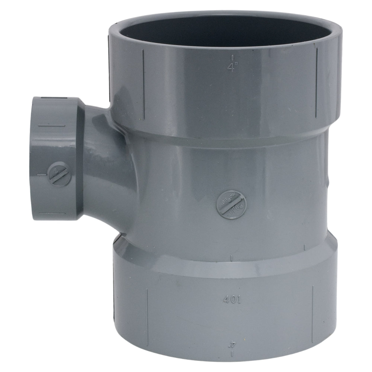 Charlotte Pipe 4" x 4" x 2" Reducing Sanitary Tee All Hub CPVC Chemical Drainage Fitting