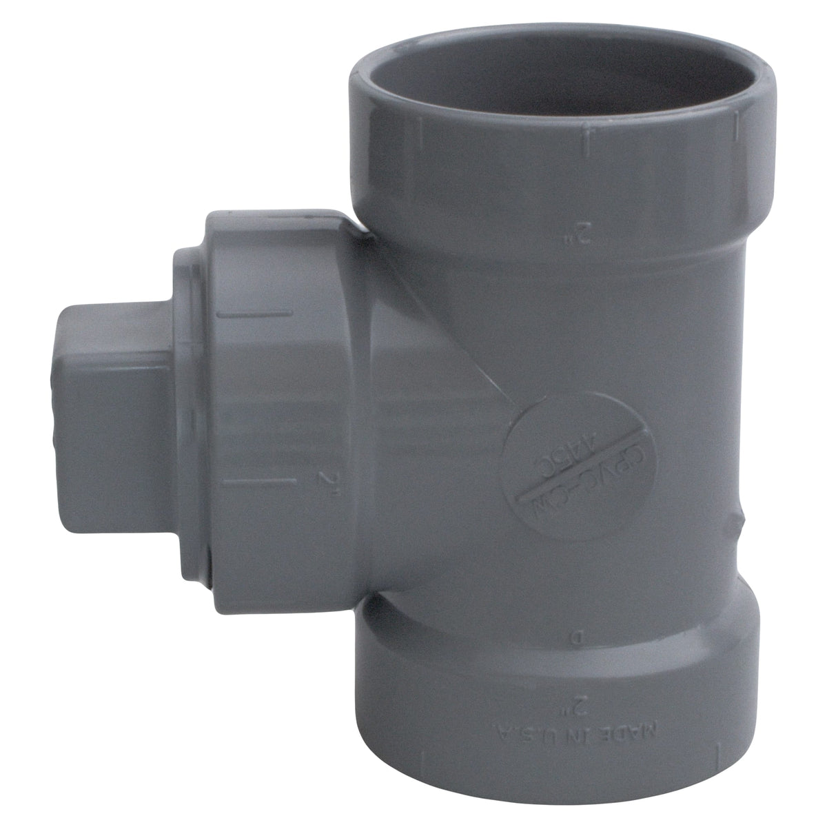 Charlotte Pipe 2" Cleanout Tee Hub x Hub x FIP CPVC Chemical Drainage Fitting