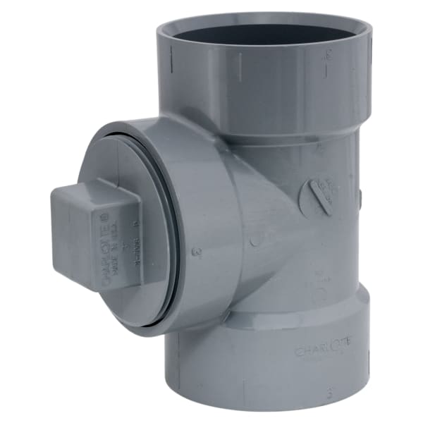 3" Cleanout Tee Hub x Hub x FIP CPVC Chemical Drainage Fitting