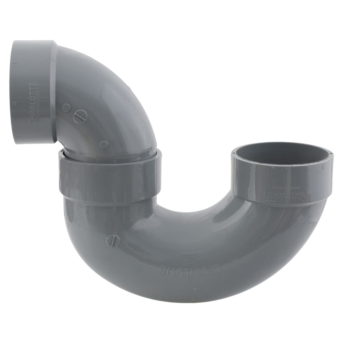 Charlotte Pipe AW-00706X-0040C 4" P-Trap Hub x Hub CPVC ChemDrain® Chemical Drainage Fitting