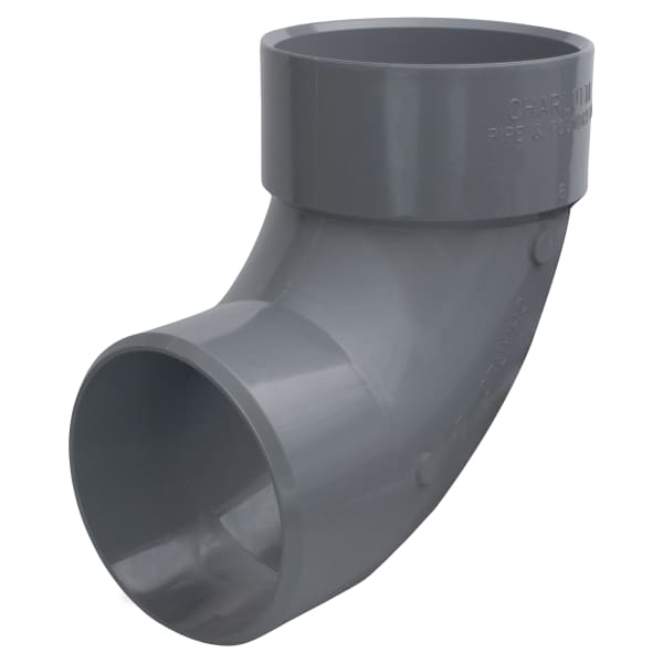 6" 90 Deg Street Elbow Spigot x Hub CPVC Chemical Drainage Fitting