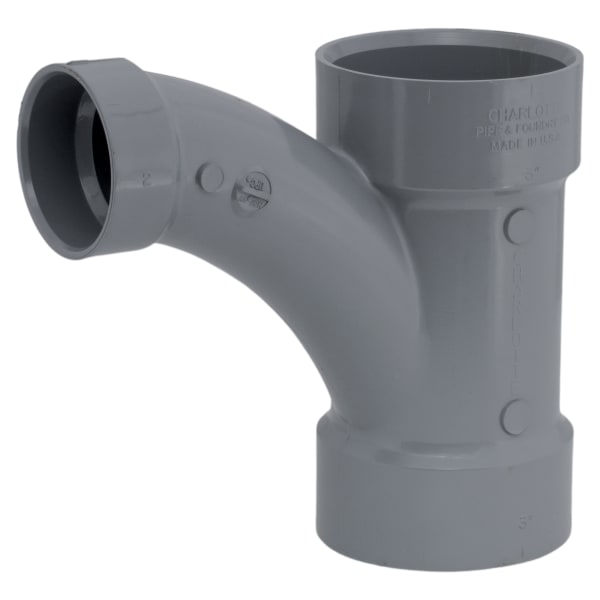 3" x 3" x 2" Combination Wye All Hub CPVC Chemical Drainage Fitting