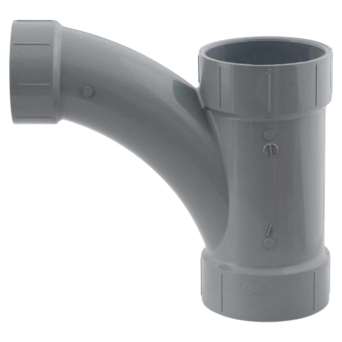 Charlotte Pipe 4" x 4" x 3" Combination Wye All Hub CPVC Chemical Drainage Fitting