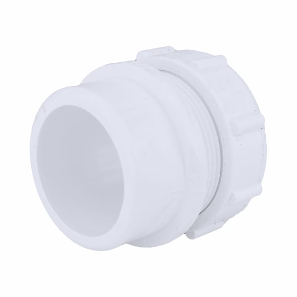 1-1/2" PVC DWV Male Trap Adapter with Plastic Nut - Spigot x Tubular Slip