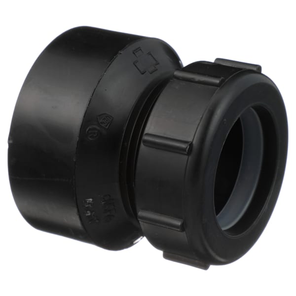 1-1/2" x 1-1/4" ABS DWV Female Trap Adapter with Plastic Nut - H x Tubular Slip