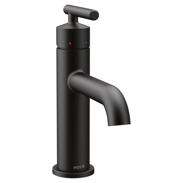 Moen Gibson Single Hole Single-Handle Bathroom Faucet with Drain Assembly in Matte Black