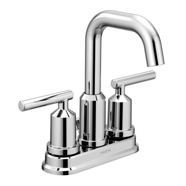 Moen Gibson 4 in. Centerset 2-Handle High-Arc Bathroom Faucet with Pop-Up Assembly in Chrome