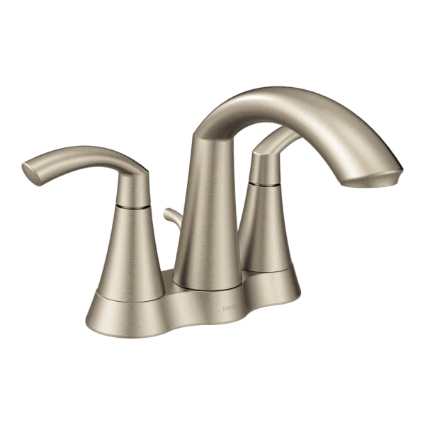 Moen Glyde 4 in. Centerset 2-Handle High-Arc Bathroom Faucet in Brushed Nickel