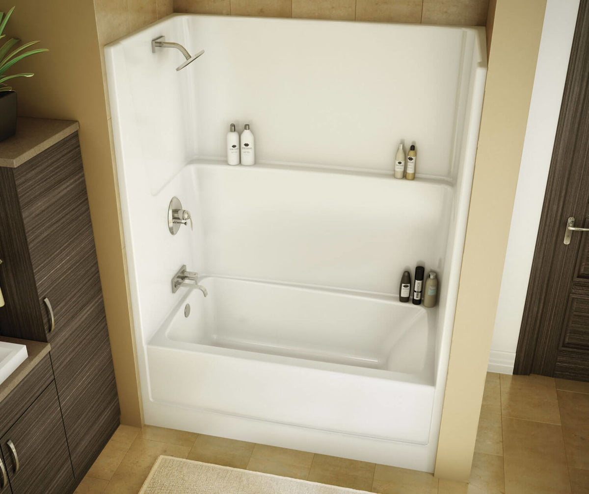 Maax TSEA Plus 60 x 32 AcrylX Alcove Right-Hand Drain One-Piece Tub Shower in White