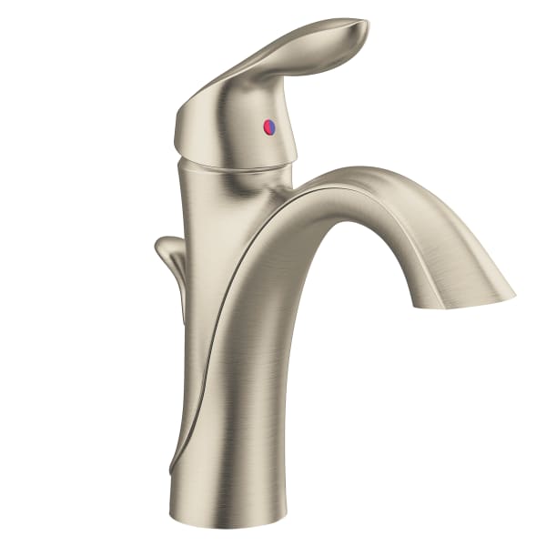 Moen Eva Single Hole Single-Handle High-Arc Bathroom Faucet in Brushed Nickel