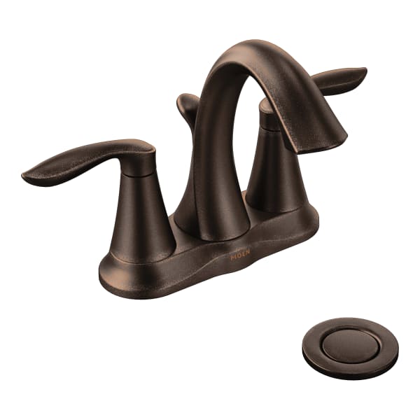 Moen Eva 4 in. Centerset 2-Handle High-Arc Bathroom Faucet in Oil Rubbed Bronze
