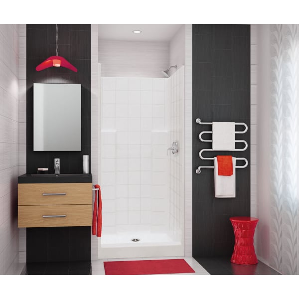 SST36 36 x 36 AcrylX Alcove Center Drain One-Piece Shower in White, No seat