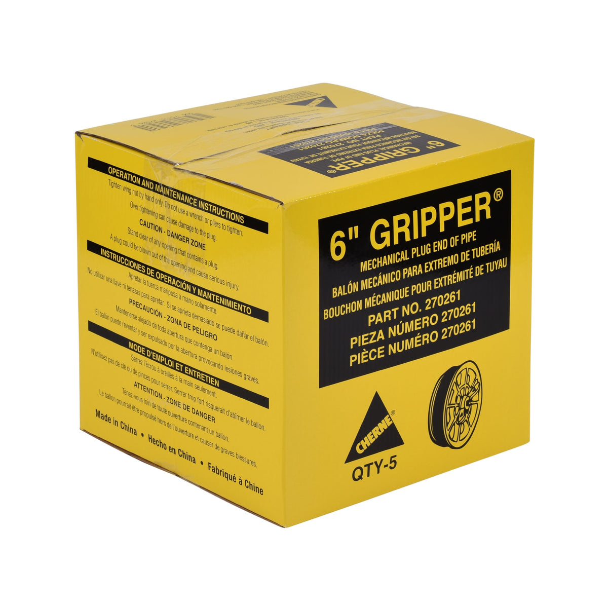 Cherne® 270261 6" Aluminum T-Handle Gripper® Plug (Non Bypass)