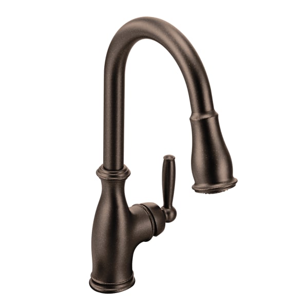 Moen Brantford Single-Handle Pull-Down Sprayer Kitchen Faucet with Reflex and Power Boost in Oil Rubbed Bronze