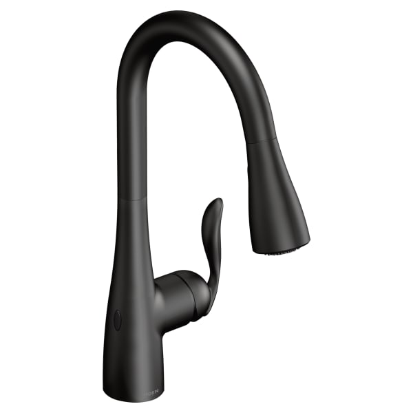 Moen Arbor Touchless Single-Handle Pull-Down Sprayer Kitchen Faucet with MotionSense Wave in Matte Black