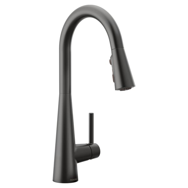 Moen Sleek Single-Handle Pull-Down Sprayer Kitchen Faucet with Reflex and Power Clean in Matte Black
