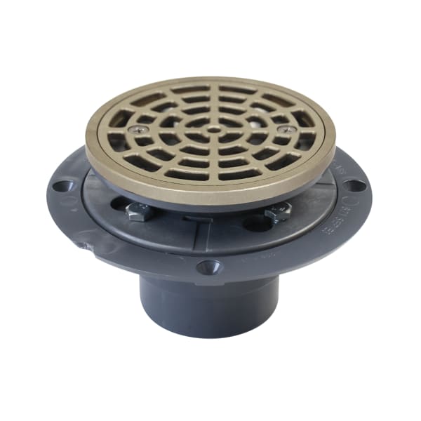 PVC 2" Shower Drain Nickel Bronze Round Grate 4-7/16"