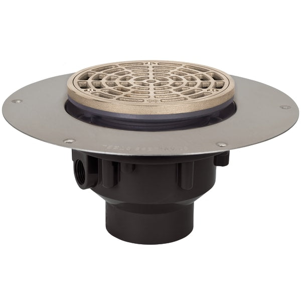 2" Round Grate Floor Drain 5-7/8" Nickel Bronze ABS
