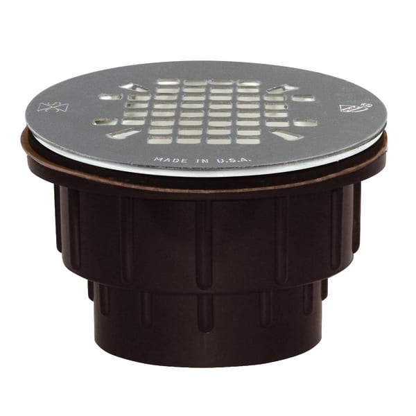 2" ABS Solvent Weld Shower Drain with SnapIn Stainless Steel Strainer