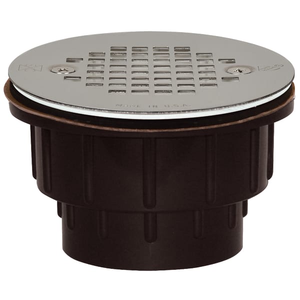 2" Shower Drain 4-1/4" Round Grate Stainle Stainless Steel Steel ABS