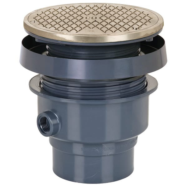 Cleanout Finish Line 3" PVC with 6" Nickel Bronze Round Cover