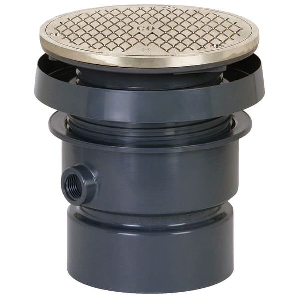 Cleanout Finish Line 4" PVC with 6" Nickel Bronze Round Cover
