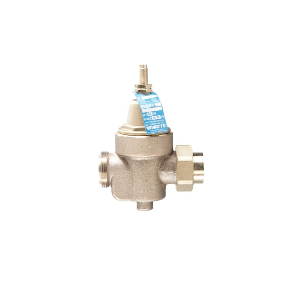 1/2" Lead Free Water Pressure Reducing Valve, NPT Thread Union x NPT Female, Adjust 25-75 psi, Max Work 400 psi