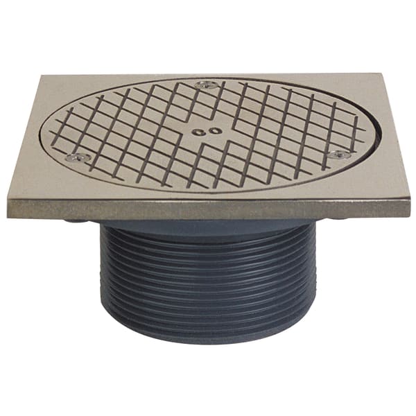 Adjustable Floor Cleanout 3" MIP ABS 7" Nickel Bronze Square Cover