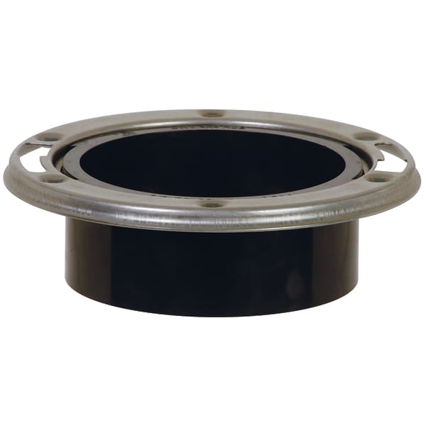 4" H ABS Flush to Floor Closet flange One-Piece Open with Stainle Stainless Steel Steel Ring
