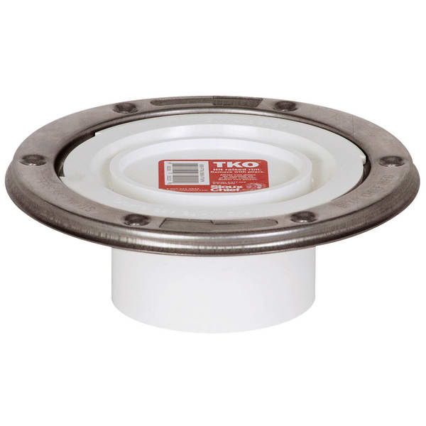 3" Spigot PVC Sch. 30 H Total Knockout Closet Flange with One-Piece Plastic Ring