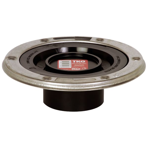 3" Inside Fit ABS TKO Closet Flange with Stainle Stainless Steel Steel Swivel Ring