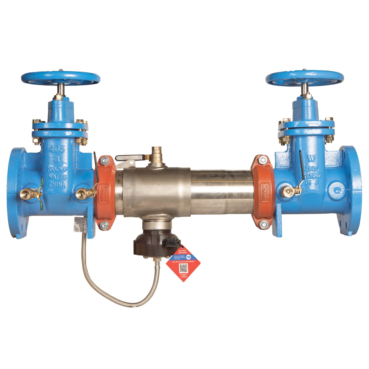 Watts F111603 3" Stainless Steel Reduced Pressure Zone Assembly Backflow Preventer, NRS Shutoff Valves, Backflow Flood Sensor