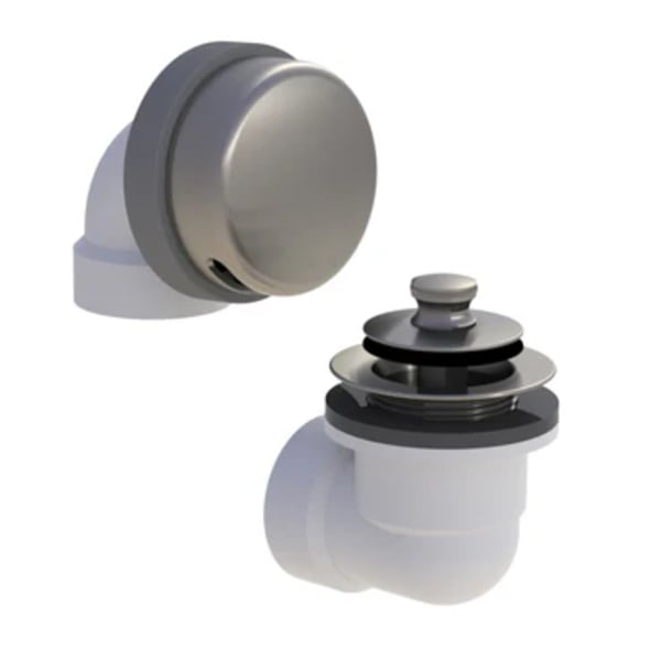 1-1/2" ABS Lift Turn Bath Waste and Overflow Test Half Kit Brushed Nickel