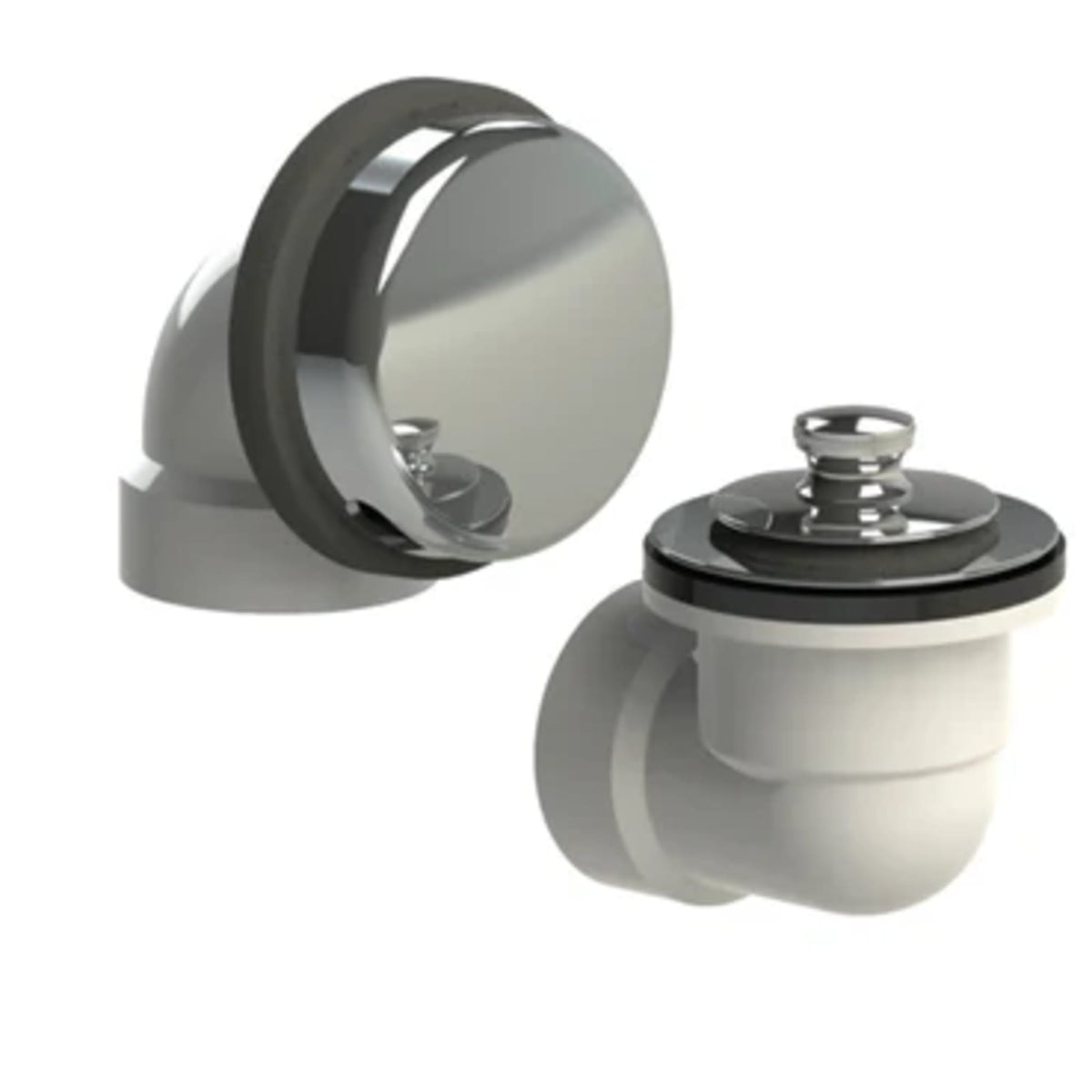 Watco 1-1/2" PVC Push Pull Bath Waste and Overflow Test Half Kit Chrome