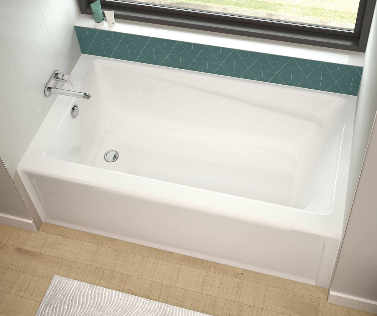 Maax 106172-000-001-100 Exhibit 6036 IFS Acrylic Alcove Left-Hand Drain Bathtub in White