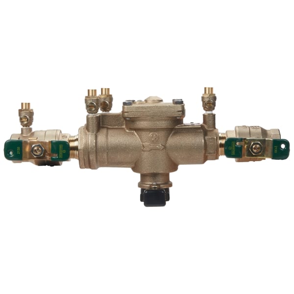 1" Lead Free Reduced Pressure Zone Backflow Preventer Assembly, Quarter Turn Shutoff Valves, Tee Handles, Backflow Flood Sensor
