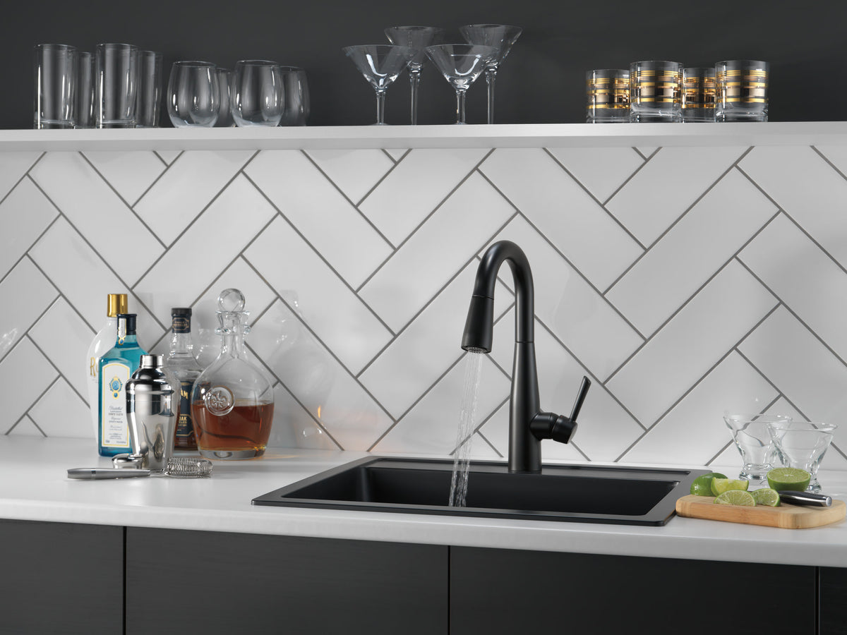 Delta Essa® Single Handle Pull-Down Bar / Prep Faucet Matte Black