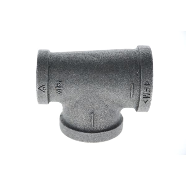 1" x 3/4" x 1" Black Iron Tee
