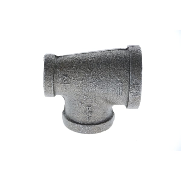 1" x 1/2" x 3/4" Black Iron Tee